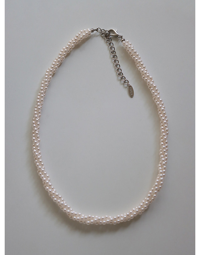 오블라 Handmade spiral pearl necklace JN003 착용컷