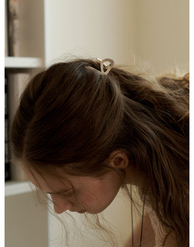 오블라 minimal twist pearl line hair clip HC014 착용컷