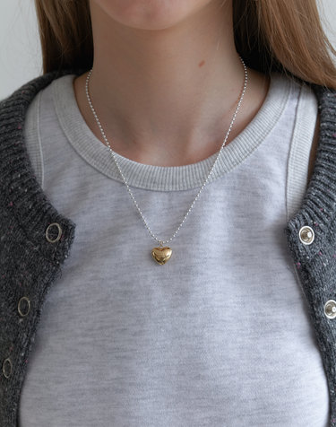 ball chain heart drop necklace JN016