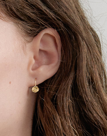 vintage rose hook earring_S JE050