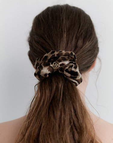 Leopard symbol scrunchie HS025