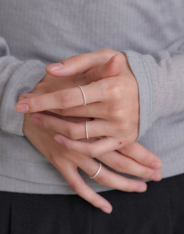 mini dewy ring_plain set (2PCS) JR001