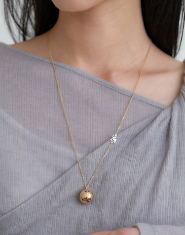 combi bold ball necklace_gold JN037