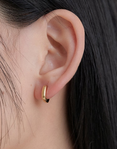 square round one touch earring_2color JE053