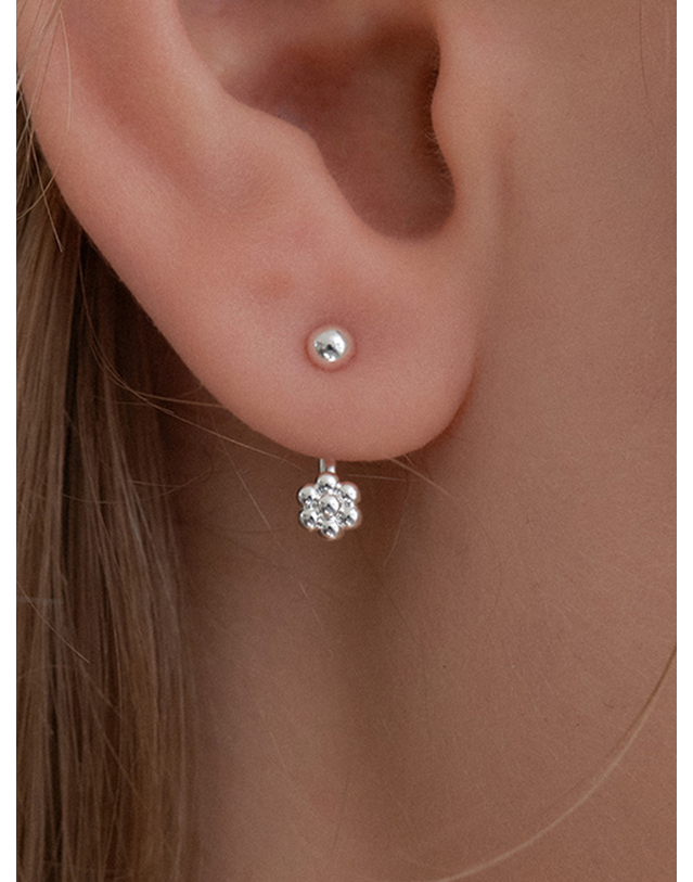 오블라 dots flower earring_two way JE020 착용컷
