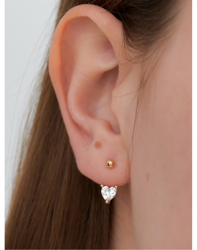 오블라 HEART BEAM two way earring JE027 착용컷