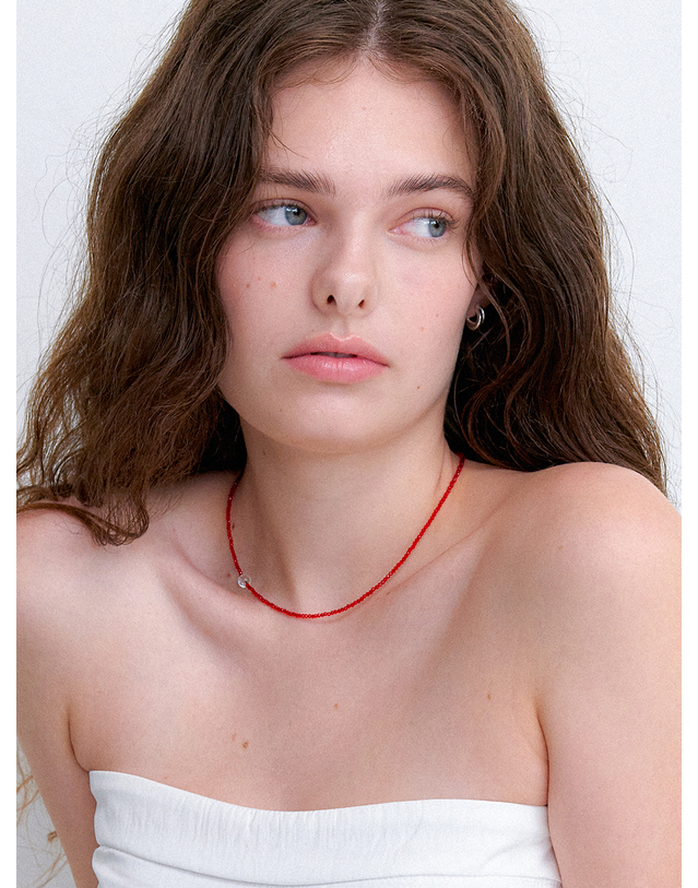 오블라 summer beads necklace_crystal JN030 착용컷