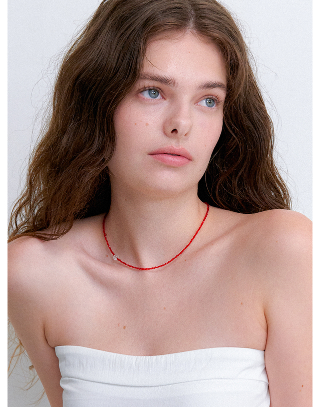오블라 summer beads necklace_crystal JN030 착용컷