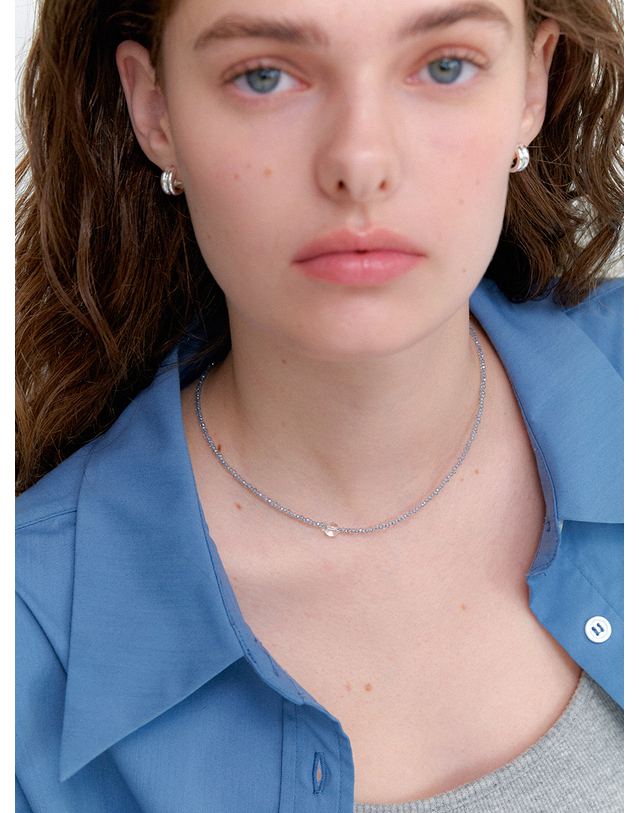오블라 summer beads necklace_crystal JN030 착용컷