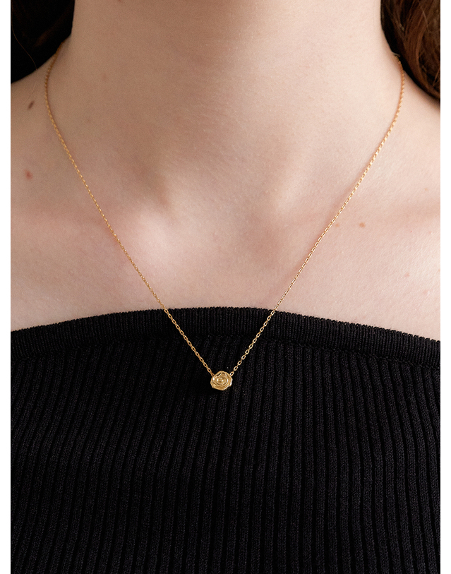 오블라 vintage rose necklace_S JN036 착용컷