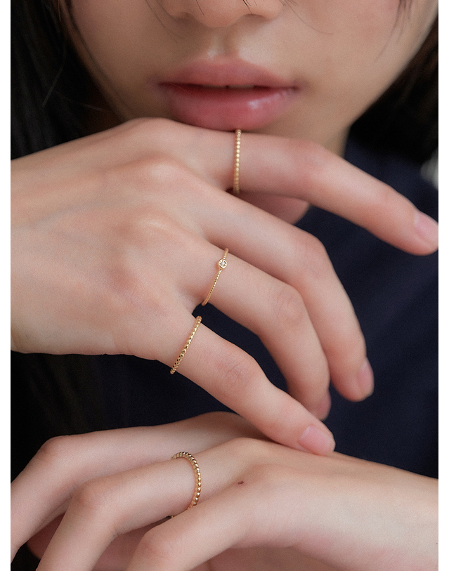 오블라 mini dewy ring_cubic set (2PCS) JR002 착용컷
