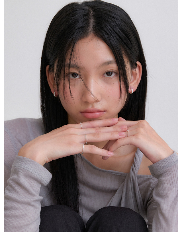 오블라 mini dewy ring_cubic set (2PCS) JR002 착용컷