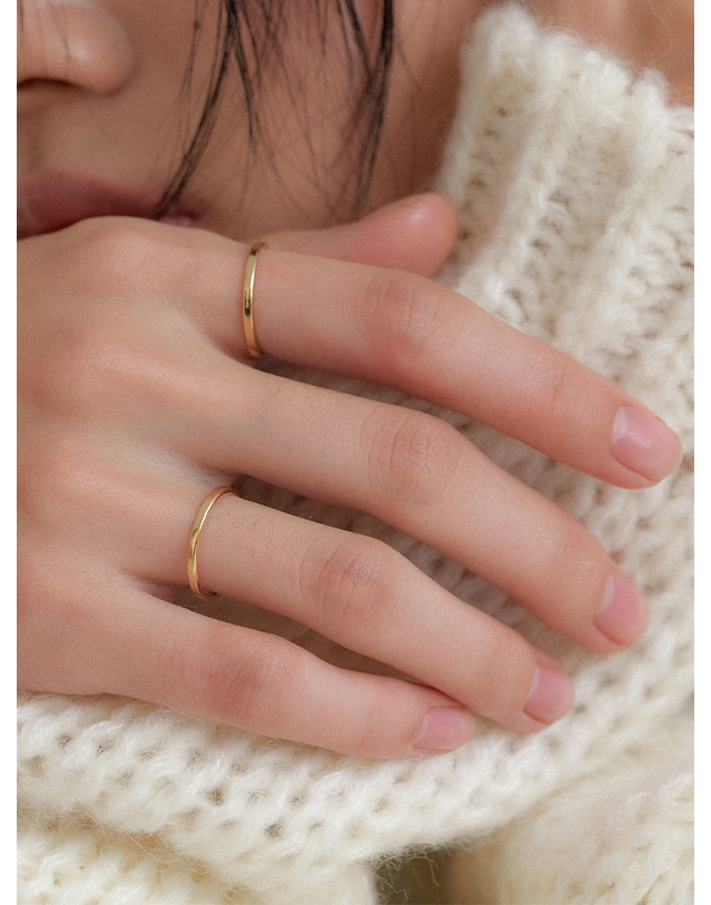 오블라 SLIM MELTING RING SET (2PCS) JR005 착용컷