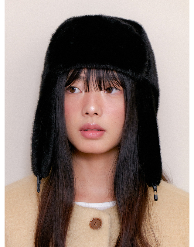 오블라 FAKE FUR VOLUME TROOPER HAT HA040 착용컷