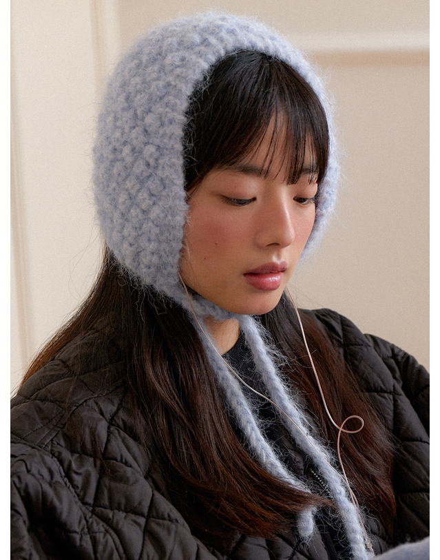 오블라 (선물포장) [HAND CROCHET] waffle earmuffs EM003 착용컷