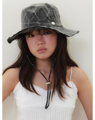 Diamond damage safari hat_charcoal HA050