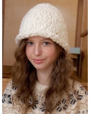 (선물포장) [HAND CROCHET] texture wool bucket hat_2color HA066