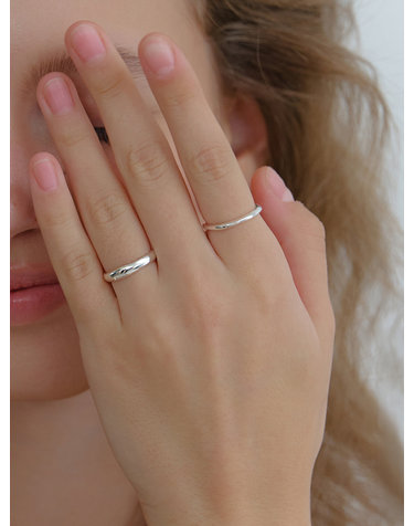 texture daily line ring_2color JR008