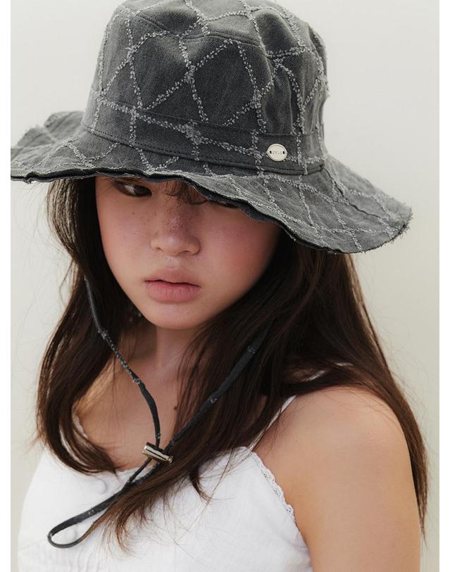 오블라 Diamond damage safari hat_charcoal HA050 착용컷