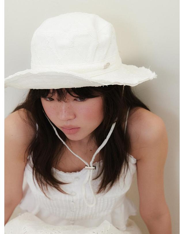 오블라 Diamond damage safari hat_white HA050 착용컷