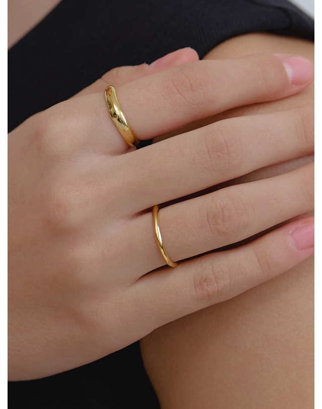 오블라 texture daily line ring_2color JR008 착용컷