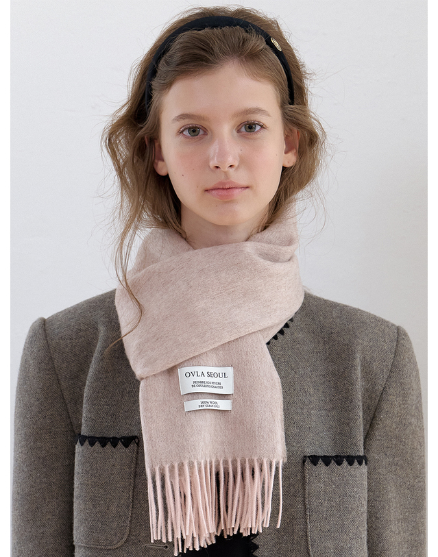 오블라 (선물포장) (WOOL100) TWO TONE WOOL MUFFLER_4COLOR MF021 착용컷