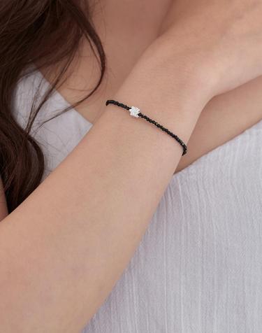 simple flower beads bracelete 2color JB012