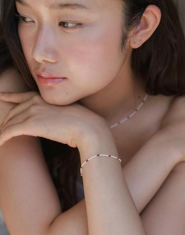 (SILVER 925) bohemian beads baracelet 2color JB013