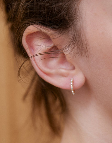 (SILVER 925) multi cubic hoop earring JE064