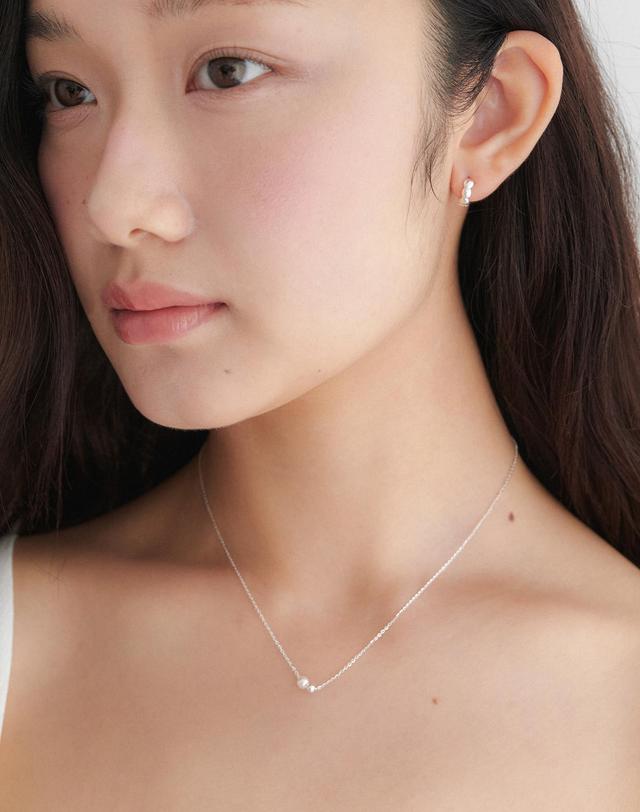오블라 (SILVER 925) twin ball mini pearl necklace JN060 착용컷