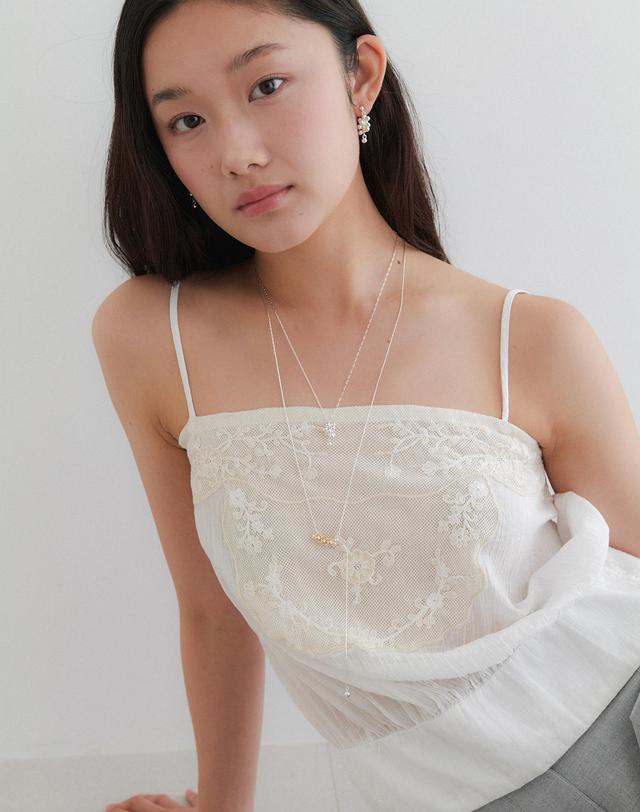 오블라 silver grape chain drop necklace 2color JN052 착용컷