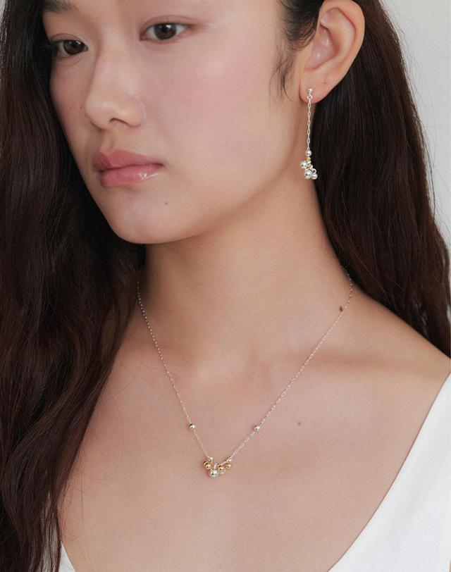 오블라 silver grape spread necklace 2color JN053 착용컷