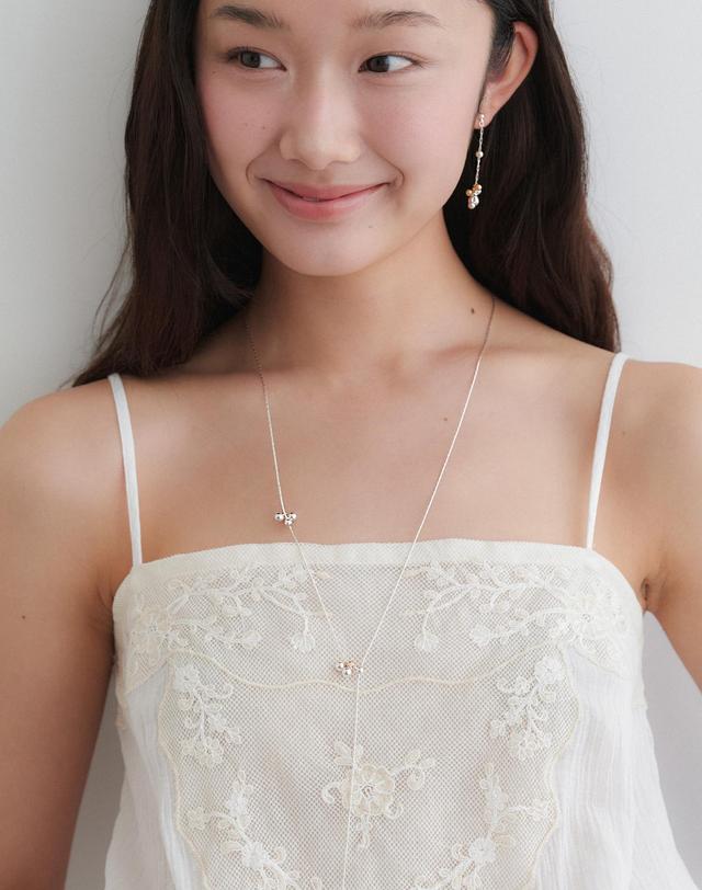 오블라 silver grape Y position necklace JN051 착용컷