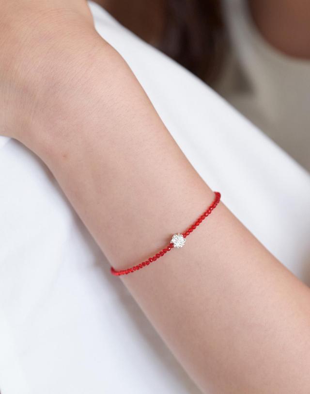 오블라 simple flower beads bracelete 2color JB012 착용컷