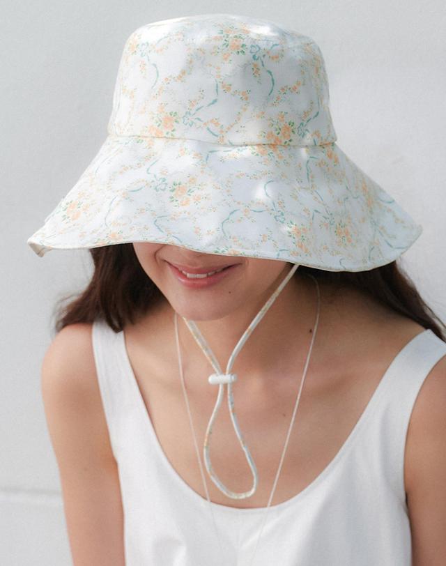 오블라 garden bucket hat_orange garden HA068 착용컷