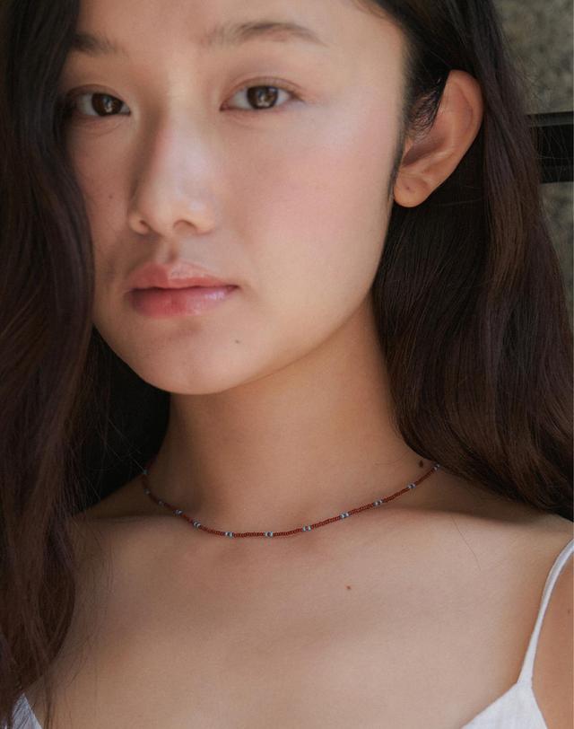 오블라 (SILVER 925) bohemian beads necklace 2color JN058 착용컷