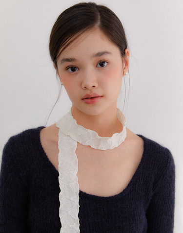 dear rose petit pearl point muffler scarf_2color SC001