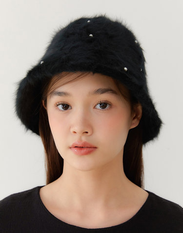 pearl spread angora bucket hat_2color HA010