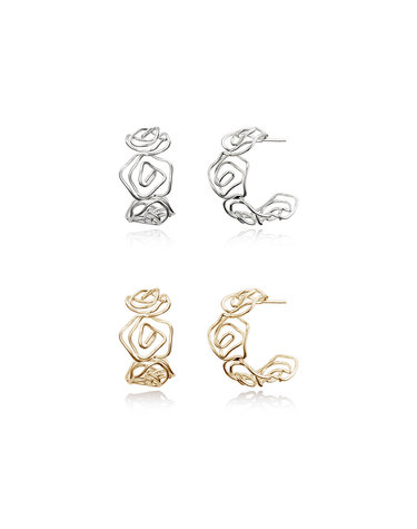 ROSE WIRE HOOP EARRING_2color JE057