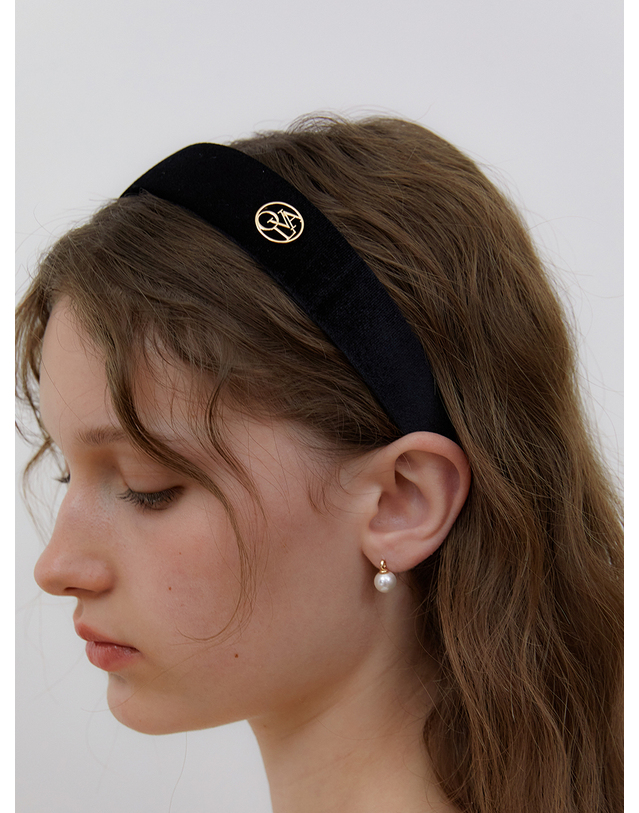 오블라 Signature velvet hair band_2color HB006 착용컷