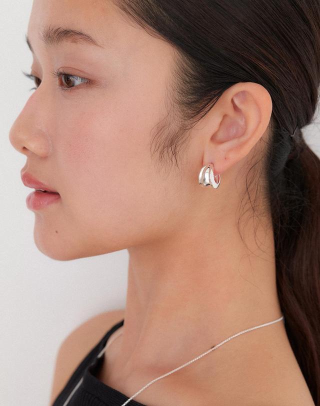 오블라 part of love earring_silver gold JE010 착용컷