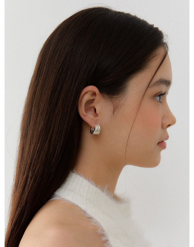 오블라 part of love earring_silver gold JE010 착용컷