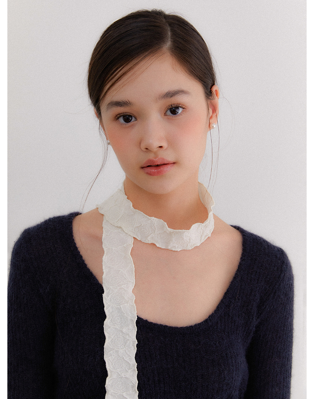 오블라 dear rose petit pearl point muffler scarf_2color SC001 착용컷