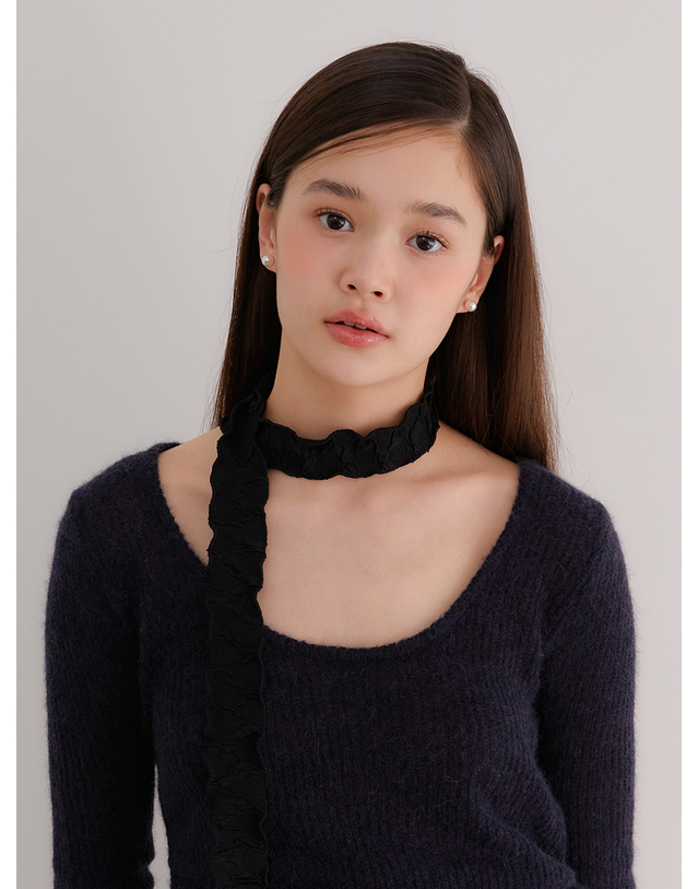 오블라 dear rose petit pearl point muffler scarf_2color SC001 착용컷