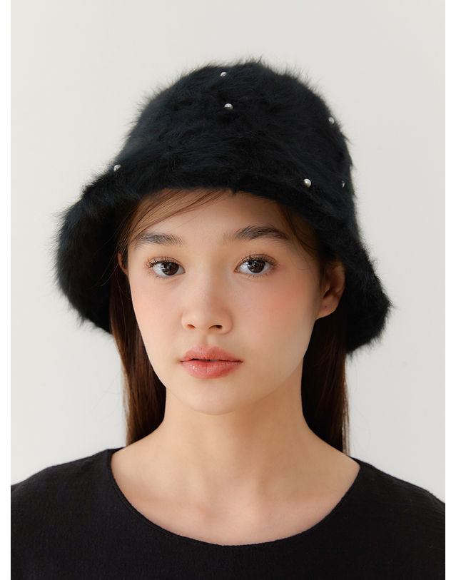 오블라 pearl spread angora bucket hat_2color HA010 착용컷