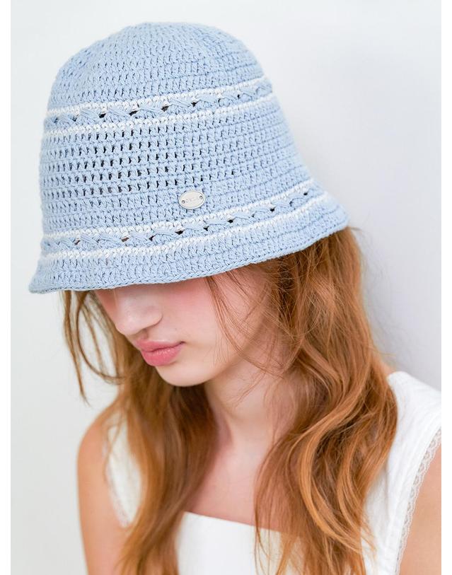 오블라 [HAND CROCHET] cotton touch bucket hat_3color HA048 착용컷