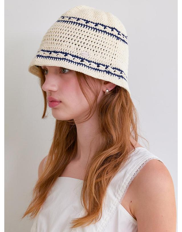 오블라 [HAND CROCHET] cotton touch bucket hat_3color HA048 착용컷