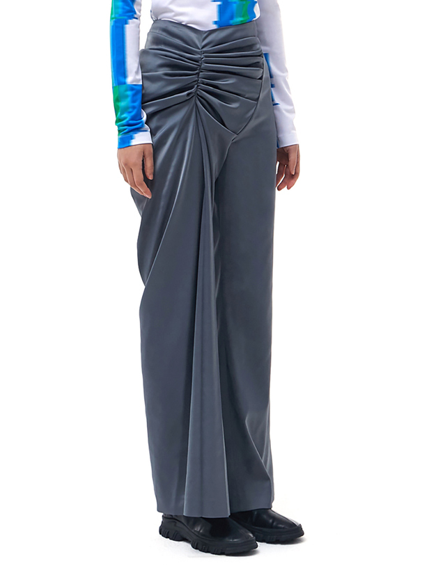킴지수 Satin Draped Trousers _ Grey 그레이 착용컷