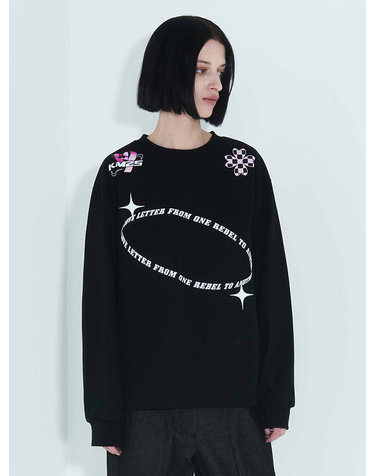 Orbital Lettering T-Shirt _ Black