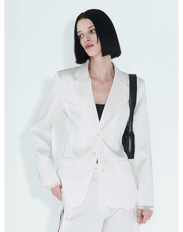 Raw Edge Slim Jacket _ White